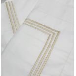 4-Piece PRATESI 'Tre Riche' Gold Embroidered Angel Skin Cotton Sheet & Pillow Set - Original