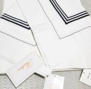 3-Piece PRATESI 'Tre Riche' Black Embroidered Angel Skin Sheet & Pillow Sham Set (GO3) - Original
