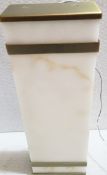 1 x CHELSOM Iconic White Marble And Brass Rectangular Wall Sconce Wired Light