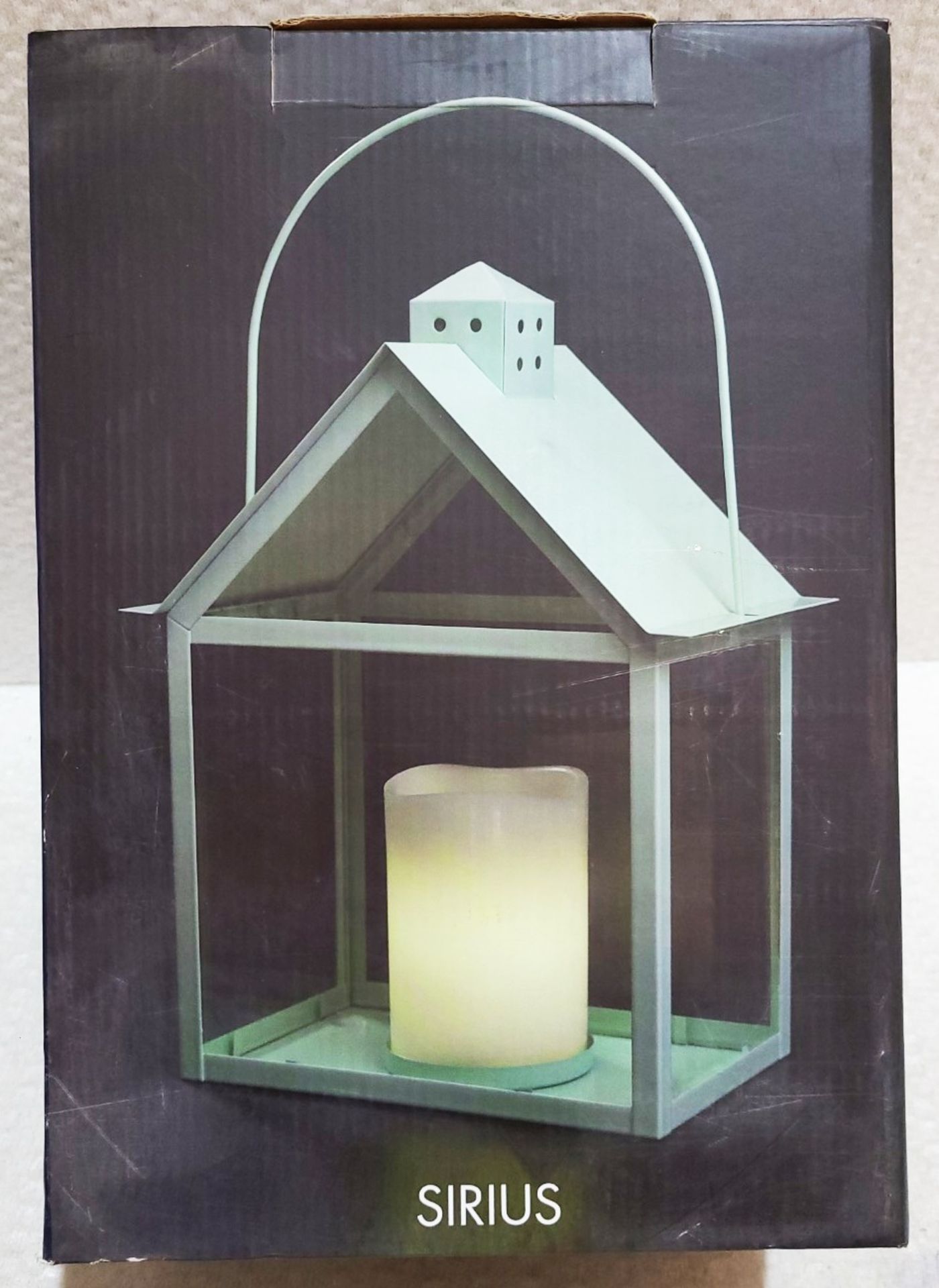 1 x SIRIUS 'Aura' Pistachio Nordic Lantern Holder With LED Wax Candle *See Condition Report - Image 5 of 8