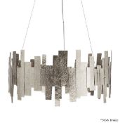 1 x GINGER & JAGGER 'Savana' Artisan Hand- hammered Suspension Lamp In Nickel