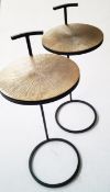 Set Of 2 x BEPUREHOME 'Position' Art Deco Antique Brass Side Tables - Height 64cm