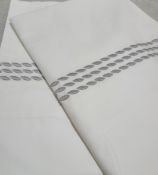 Set of 2 PRATESI Pioggia Grey Embroidery Pillow Shaw 2 50x75cm- Original Price £570.00