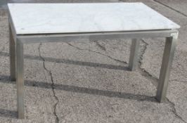 1 x Marble-Topped, Steel Framed Retail Display Table - Recently Removed From A World-renowned London