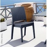 4 x SIESTA EXCLUSIVE 'Florida' Commercial Stackable Rattan-style Chairs In Dark Grey - RRP £320.00