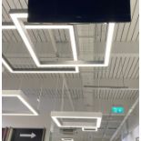 5 x Impressive 1.2-Metre Commercial Designer Square Suspension LED Ceiling Lights - Recently Removed