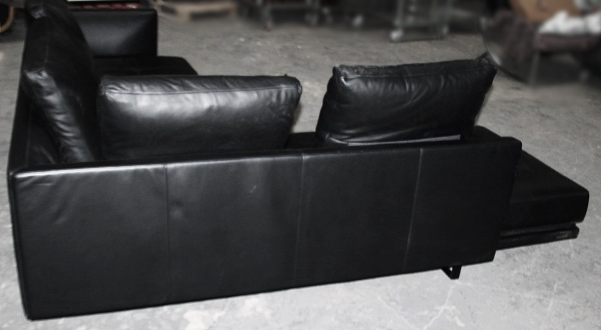 1 x WALTER KNOLL Designer Corner Sofa, Upholstered In A Soft Black Leather - Image 8 of 11