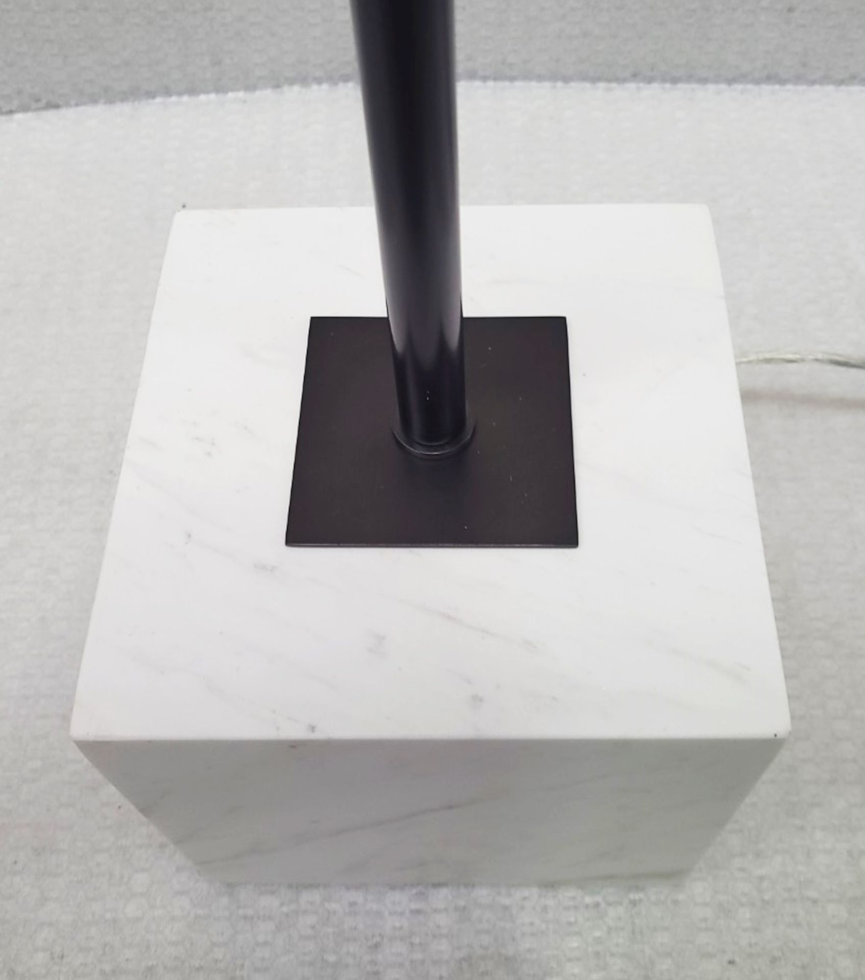 1 x CHELSOM Black Bronze Vertical Column Rock Floor Lamp On Heavy Natural Stone Cube 150cm - Image 2 of 7