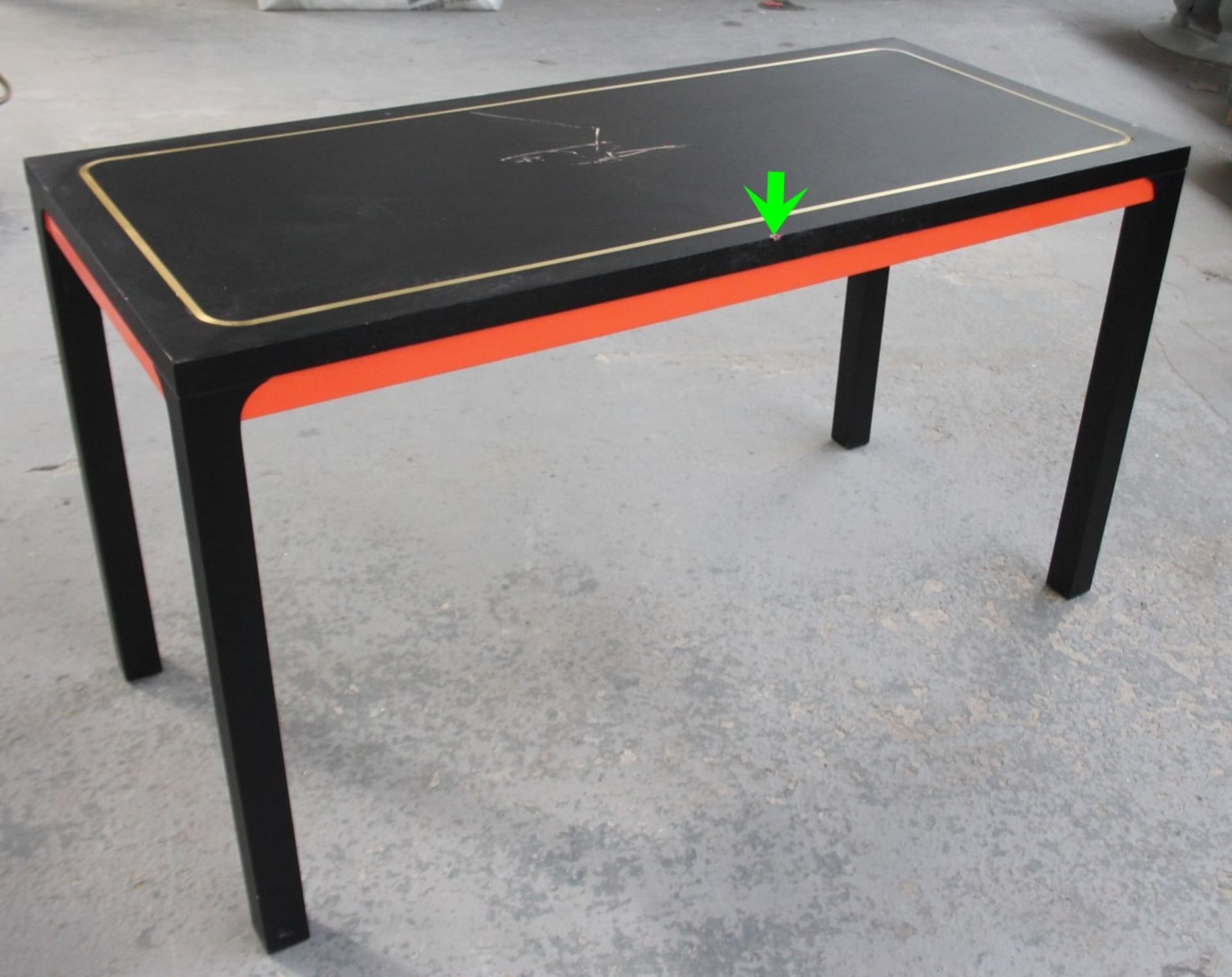 1 x Shanghai Tang Wooden Display Table In Black With Brass Inlay - Recently Removed From A World- - Image 7 of 7