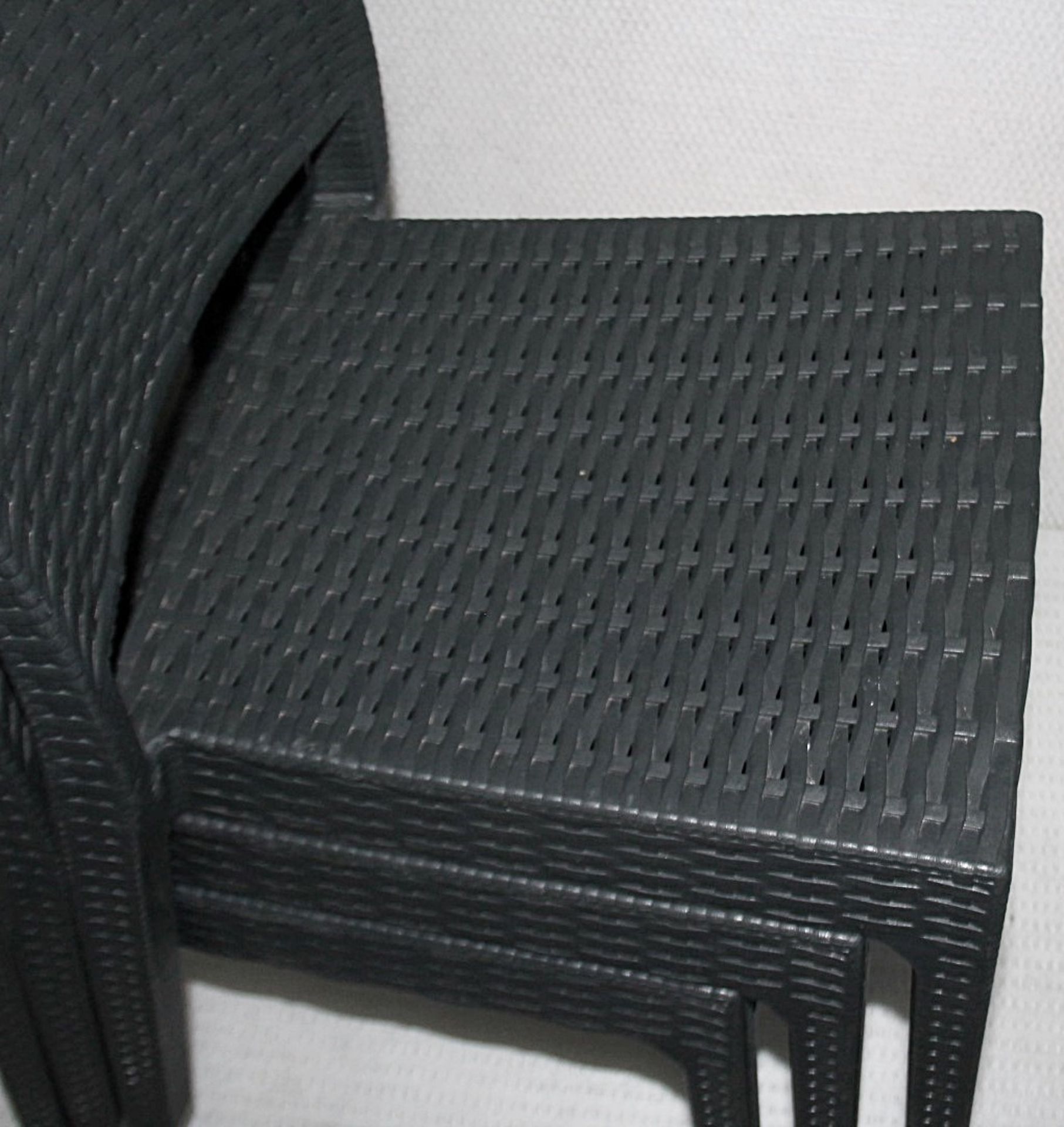 4 x SIESTA EXCLUSIVE 'Florida' Commercial Stackable Rattan-style Chairs In Dark Grey - RRP £320.00 - Image 3 of 13