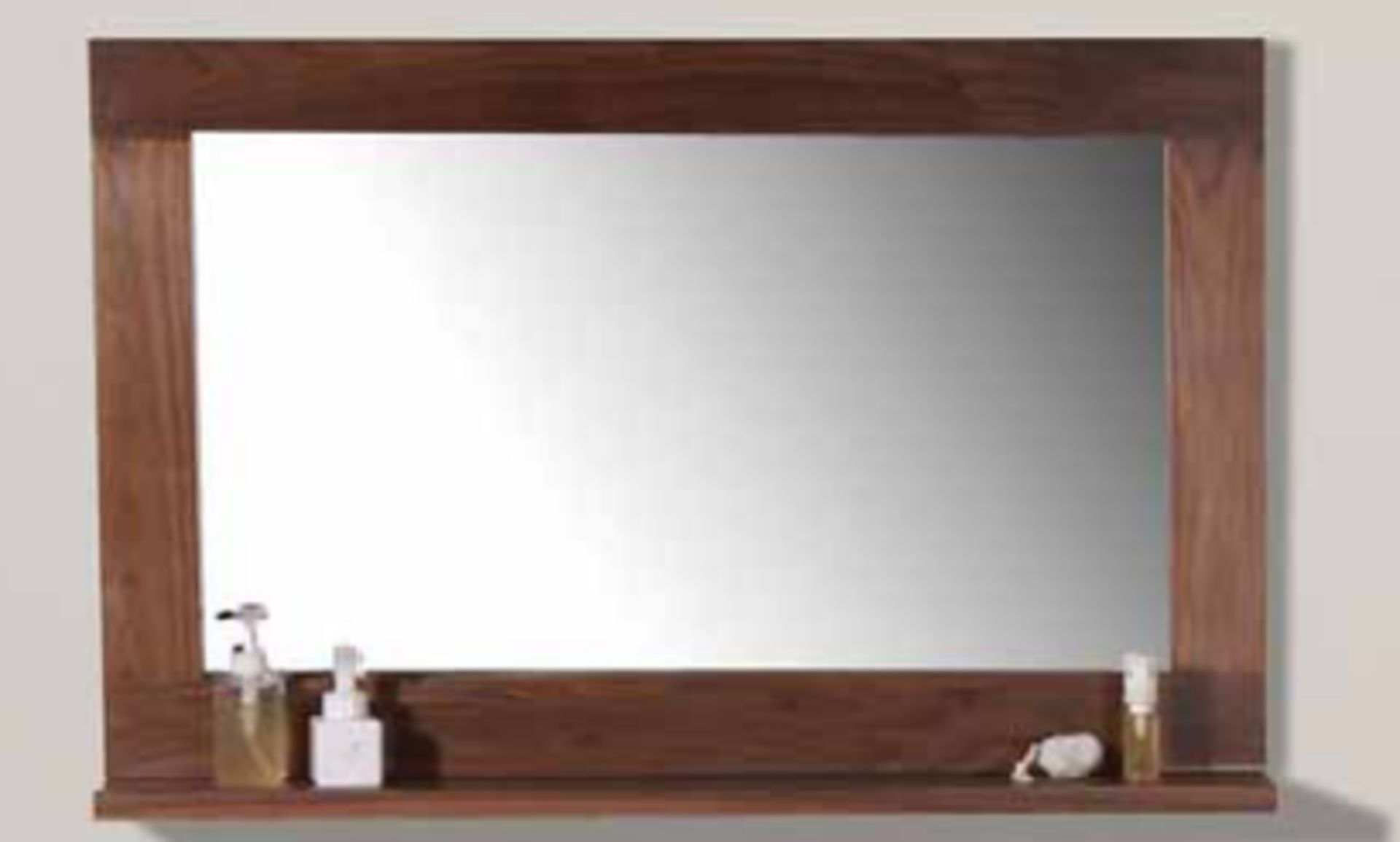 1 x Stonearth Bathroom Wall Mirror With Solid Walnut Frame and Bevelled Glass Mirror - Size: Large - Image 11 of 11