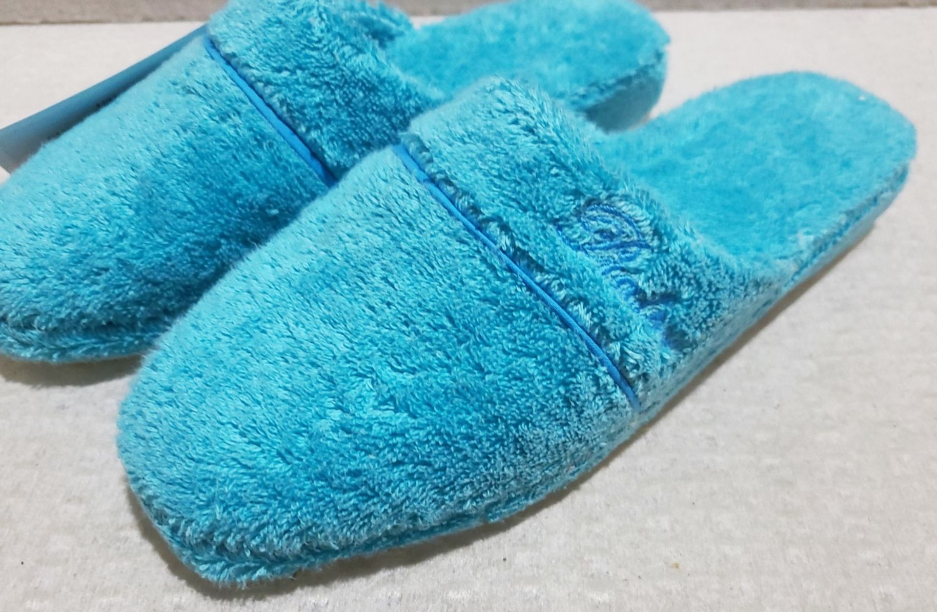 1 x PRATESI Panofole Turquoise Terry Cotton Slippers Size 38/39 - Original Price £200.00 - Image 4 of 4