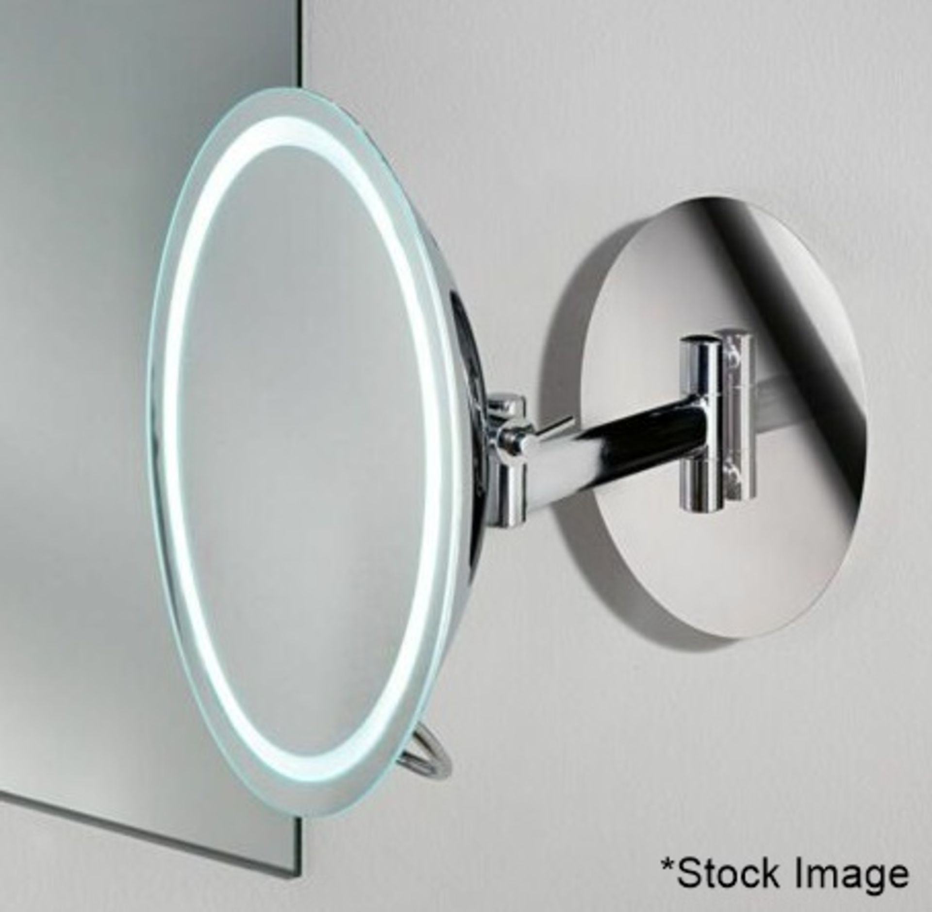 1 x CHELSOM Oval LED Light Up Magnifying Bathroom Chrome Adjustable Wall Mirror - Wired In