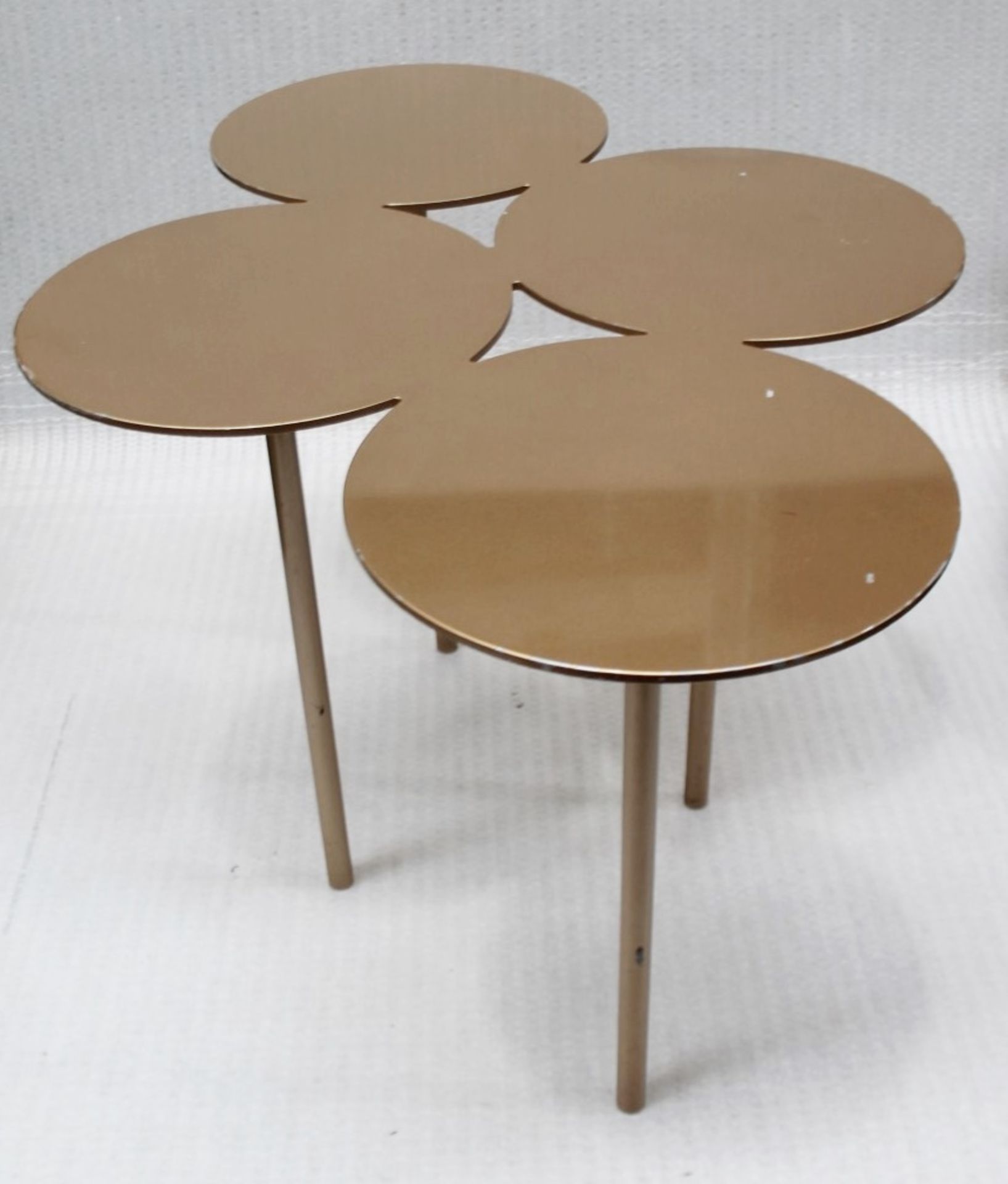 1 x Designer 4-Circle Coffee Table In Gold - Image 4 of 7