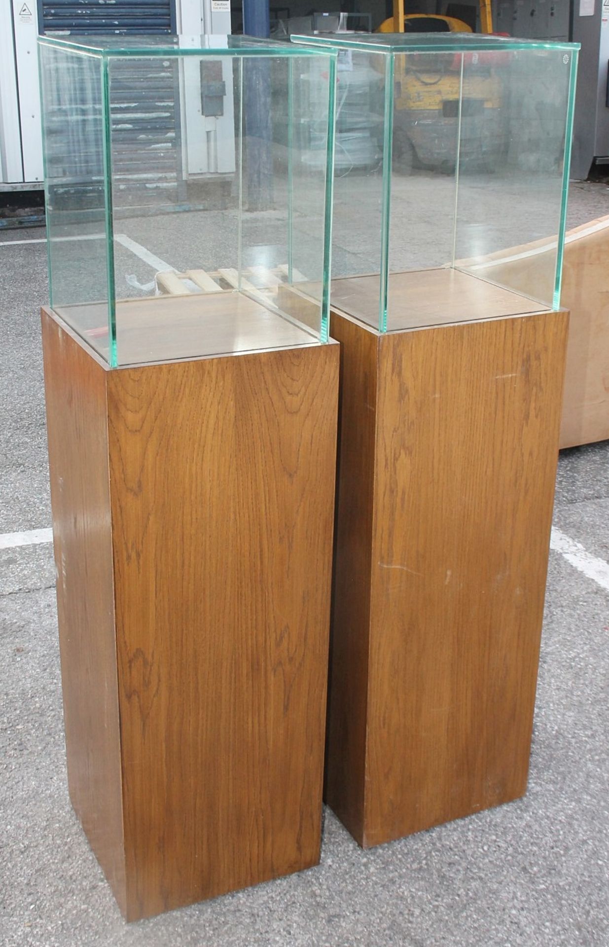 A Pair Of Wooden Plinths With Glass Tops - Recently Removed From A World-renowned London - Image 3 of 5