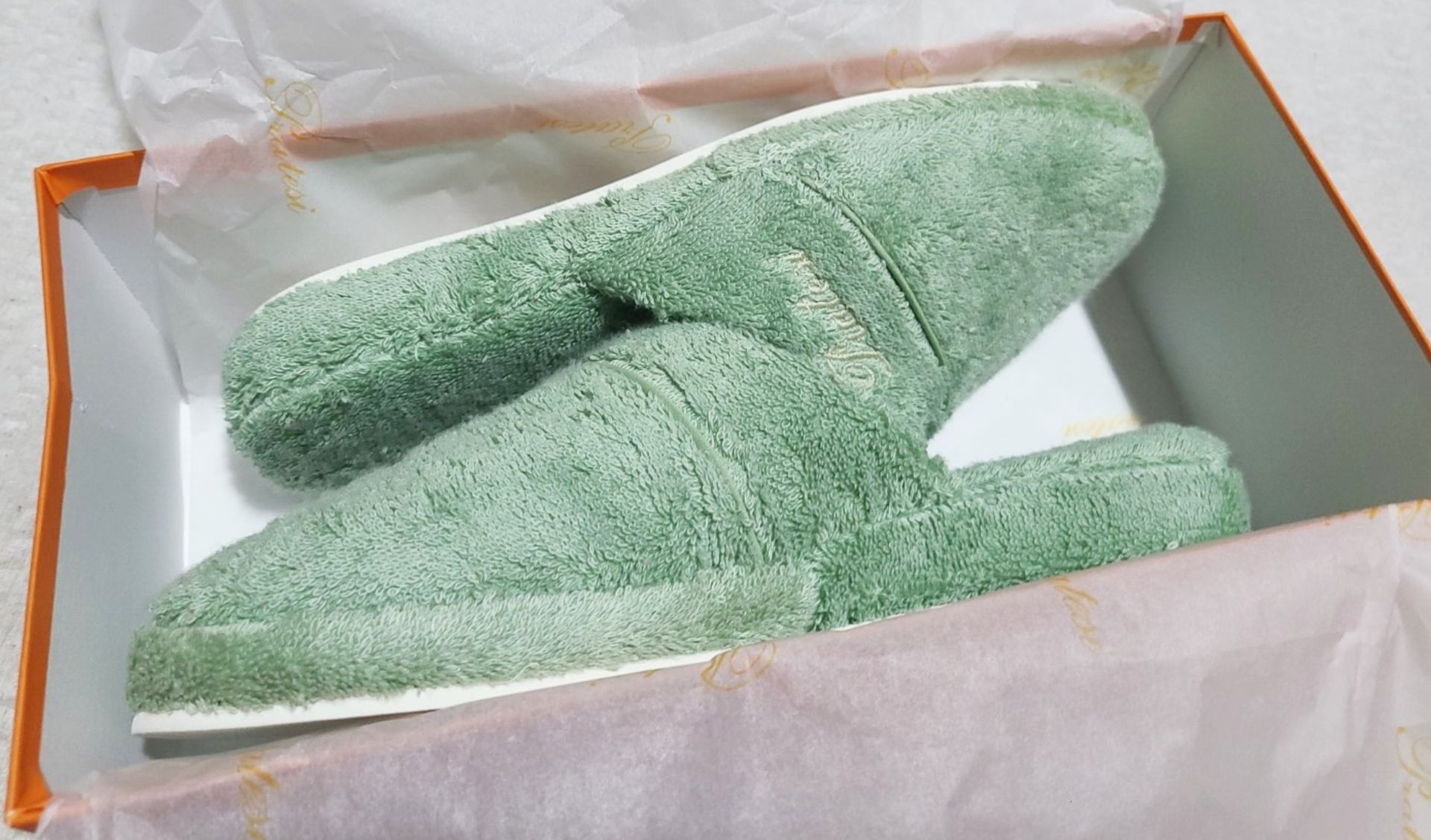 1 x PRATESI Panofole Sage Green Terry Cotton Slippers Size 40/41- RRP: £200.00 - Image 2 of 4