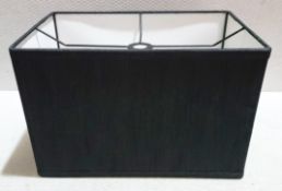 1 x BLUESUNTREE Black Fabric Oblong Pendant/Lamp Shape With Four Strut Frame 42cm