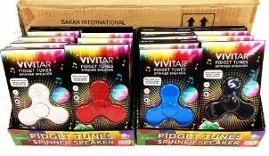 96 x VIVITAR Bluetooth Fidget Tunes Spinner Speaker In A Variety Of Colours