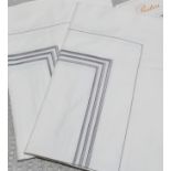 Set Of 2 x PRATESI GO3 Tre Riche Grey Embroidered Angel Skin Shams 50x75cm