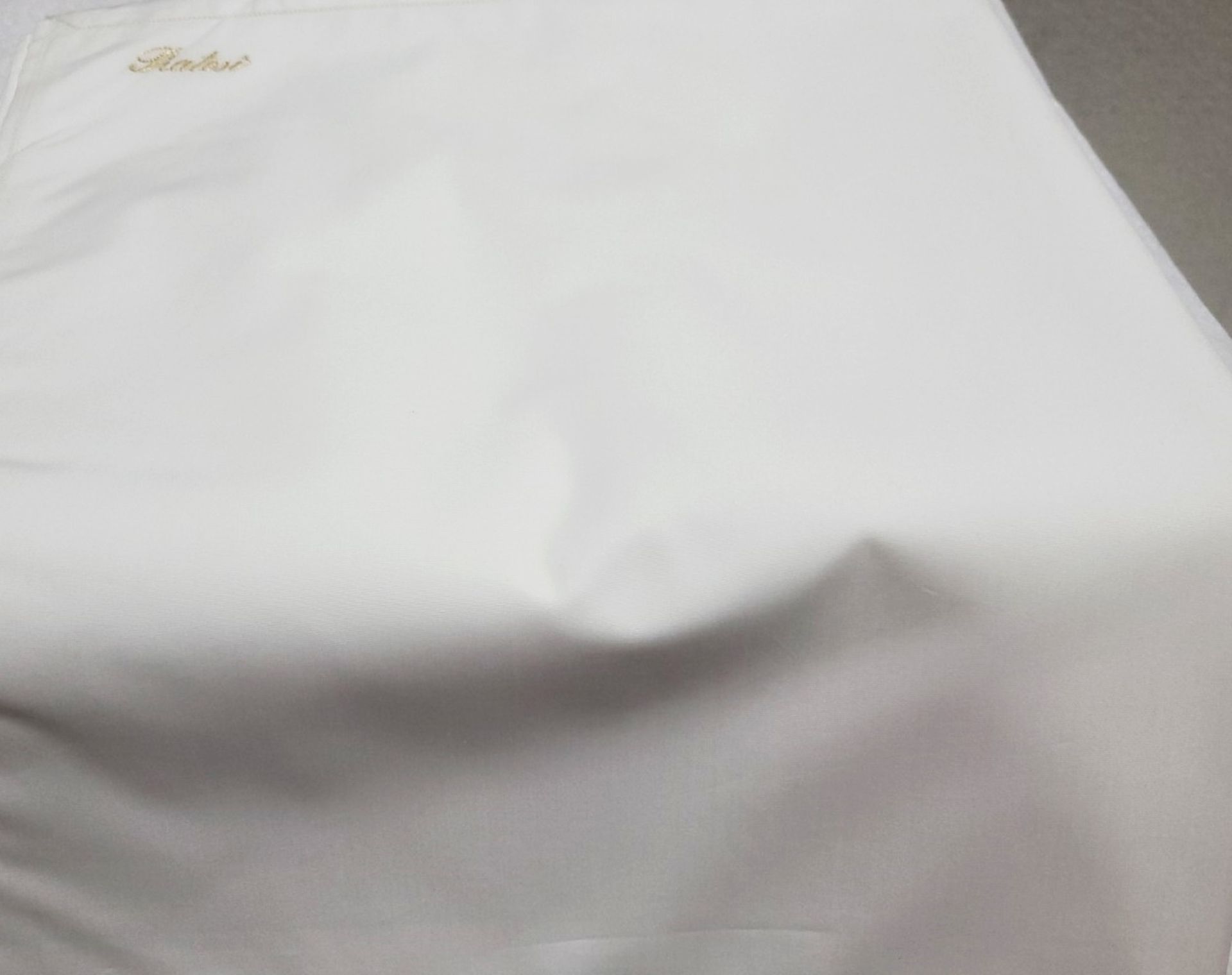 1 x PRATESI 'Paradise' Luxury Italian Flat Bottom Sheet In Angel Skin Cotton - 270x300 - RRP £1,050 - Image 4 of 6