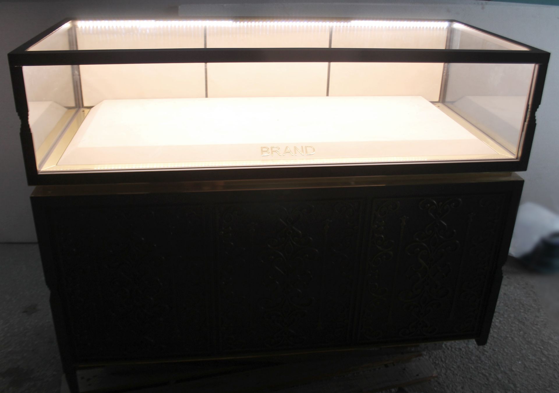 1 x Commercial 3-Door Retail Counter / Illuminated Display Case With A Gun Metal Finish - Ex-Display - Image 12 of 18