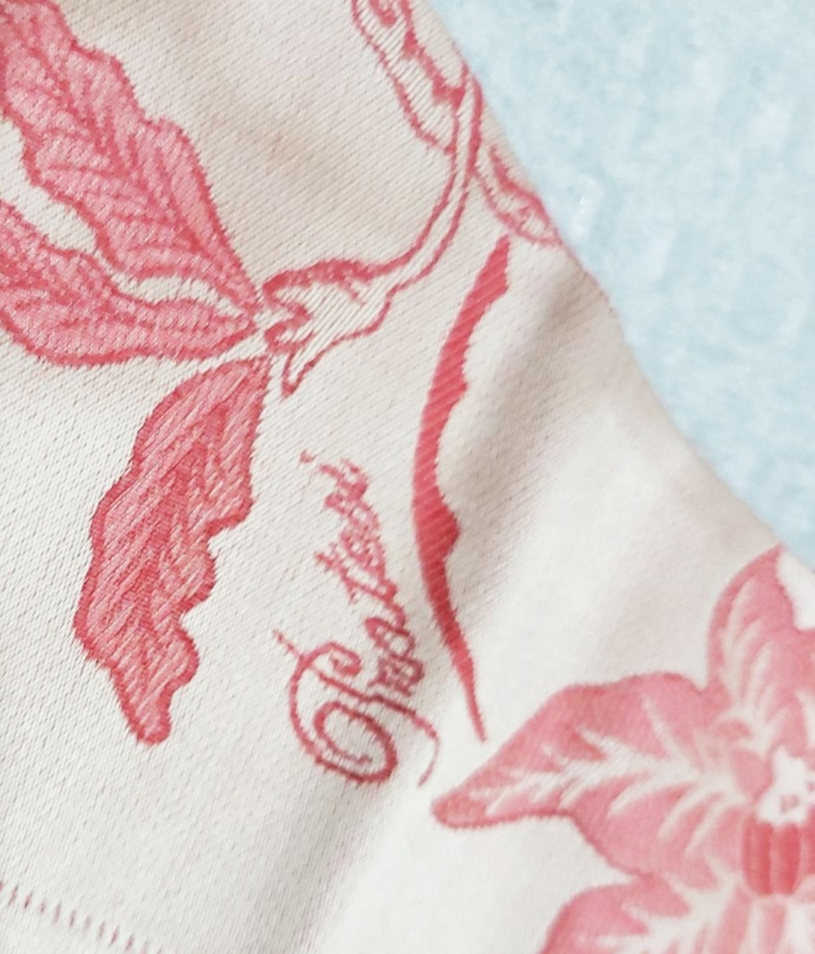 Set Of 2 x PRATESI 'Cina' Jacquard Pink Floral Print Pillow Shams (50x75cm) - Image 3 of 5