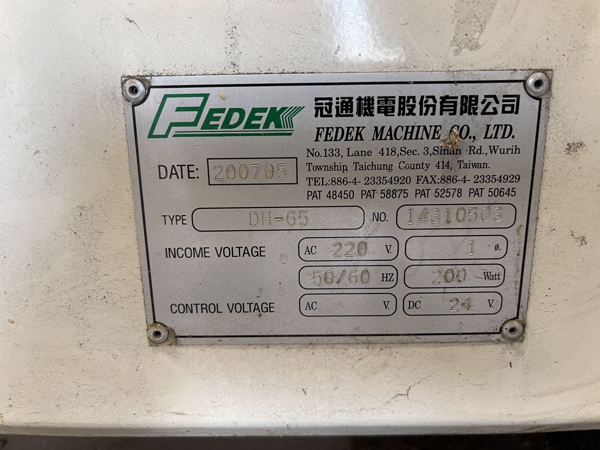 Fedek DH65 bar feeder for CNC Lathe, Serial # 14310503. 220 volt, single phase - Image 3 of 8