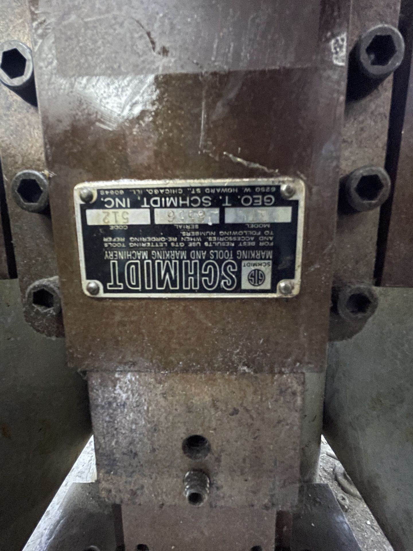 GEO. T. Schmidt Marking tool, Model Number 3T electric/pnuematic; working condition unknown - Image 7 of 12