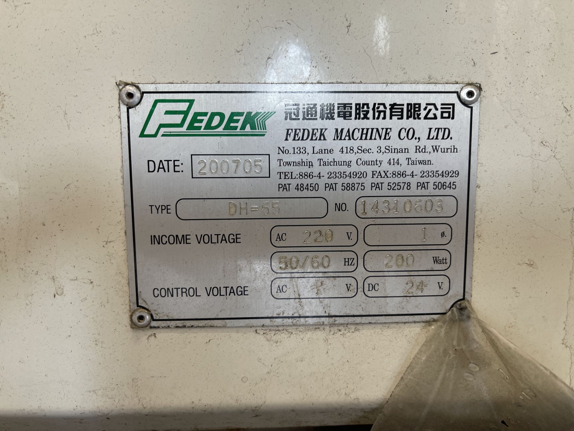 Fedek DH65 bar feeder for CNC Lathe, Serial # 14310603. 220 volt, single phase - Image 7 of 15