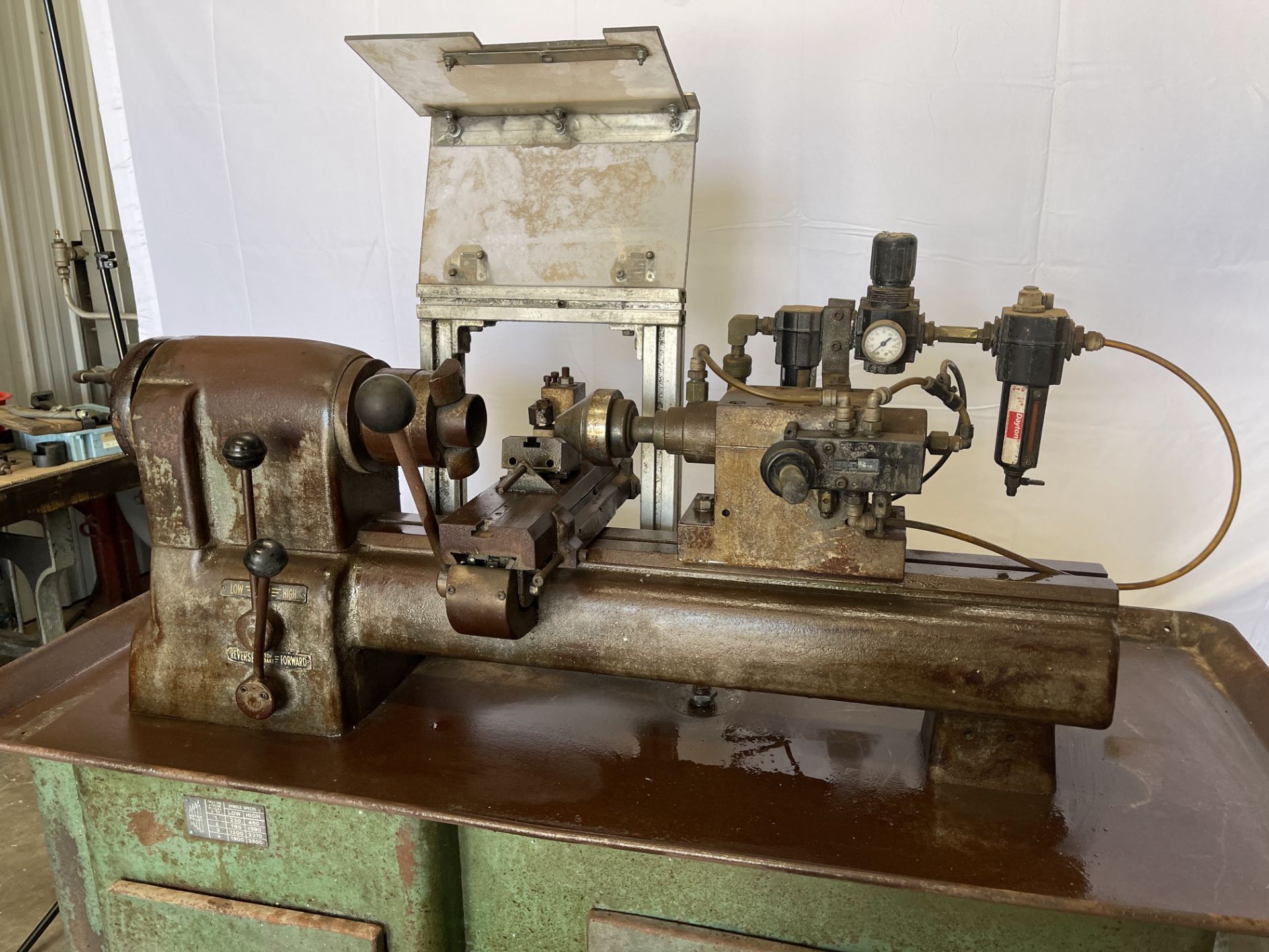 Hardinge 59 split bed; working condition unknown; bat handle slide and turret with pnuematic tail - Bild 6 aus 12