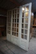 Triple door with cut glass H244x195