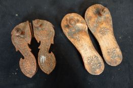Couple sandals in wood