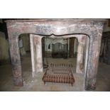 Fireplace in red marble 18th H111x145x32