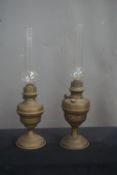 Couple oil lamps in copper H53