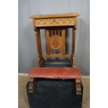 Neo-gothic, praychair in wood 19th H95x132x113