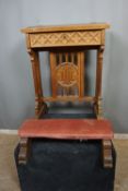 Neo-gothic, praychair in wood 19th H95x132x113