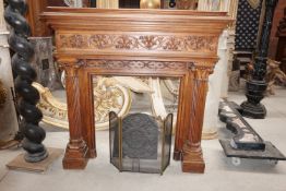 Neo-gothic, fireplace in wood H160x166x65