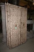 Double door in wood and wrought iron H182X113