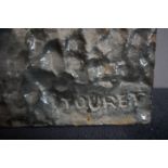 Fireplace in cast iron, signed Touret H45x55