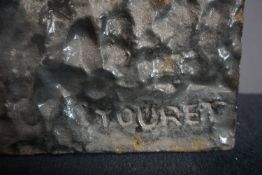 Fireplace in cast iron, signed Touret H45x55