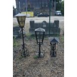 3 Lanterns in wrought iron H72 / 105/155