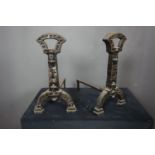 Couple of andirons in cast iron H42x35