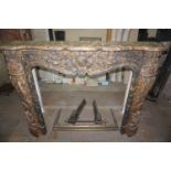Fireplace in marble 19th H125x158x30