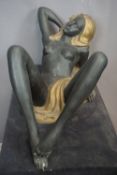 Erotic sculpture in bronze 20th H35x70