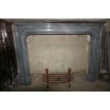 Fireplace in gray marble 19th H110x144x38