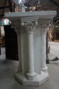 Monumental base in white marble H117x74x74