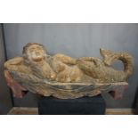 Mermaid in wood H68x30x165