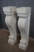 Couple of pedestals in white stone H119x23x31