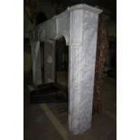 Fireplace in White Carara Marble 19th H116x177x26