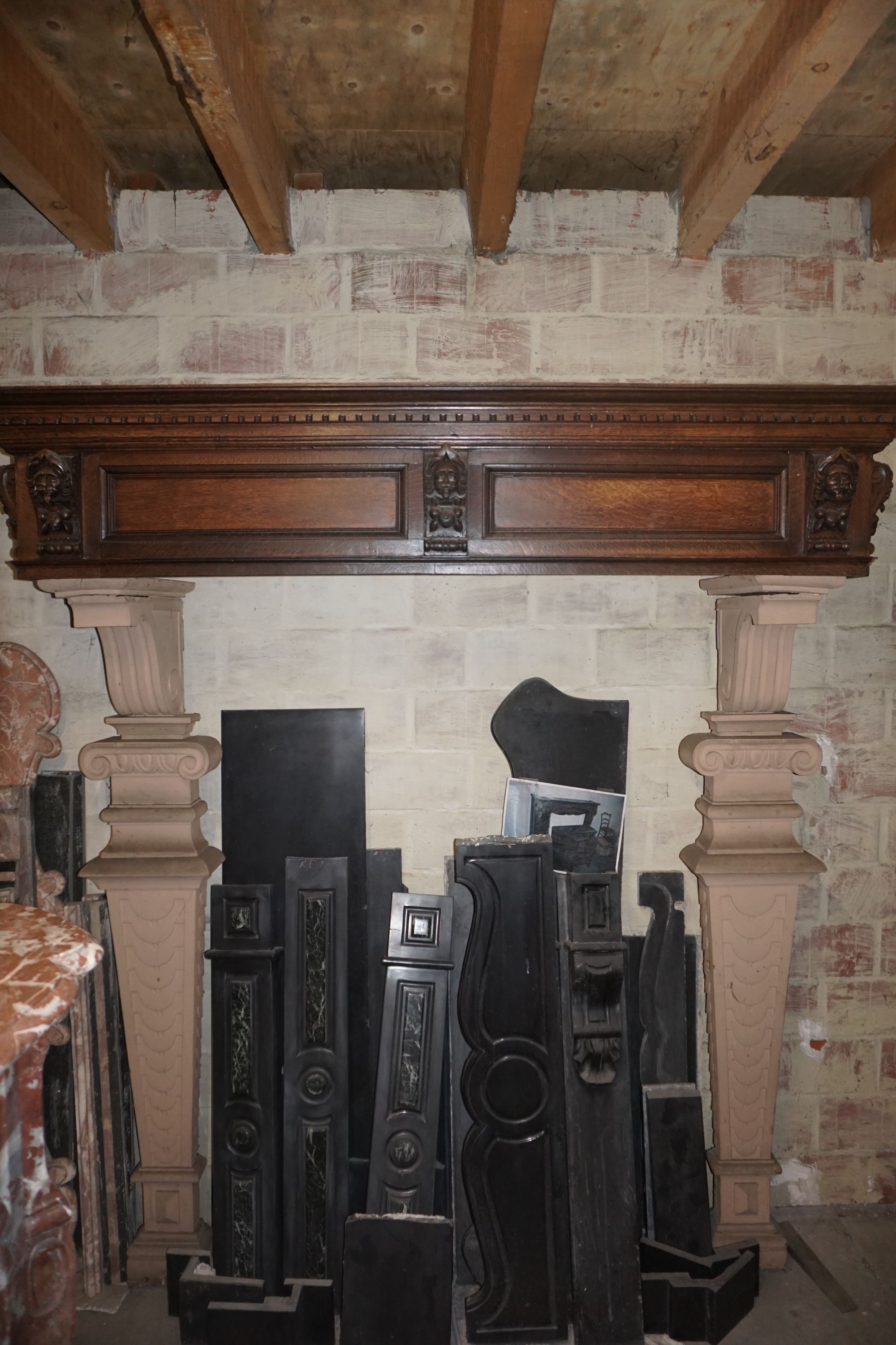 Fireplace in wood with upper part H199X175x136 - Image 2 of 3